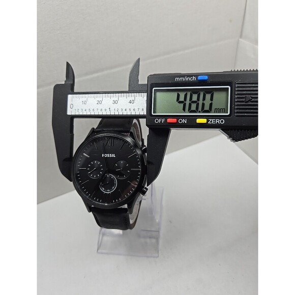 Fossil BQ2360 Fenmore Flynn Neutra Chronograph Black Leather Watch New Battery - Picture 5 of 12